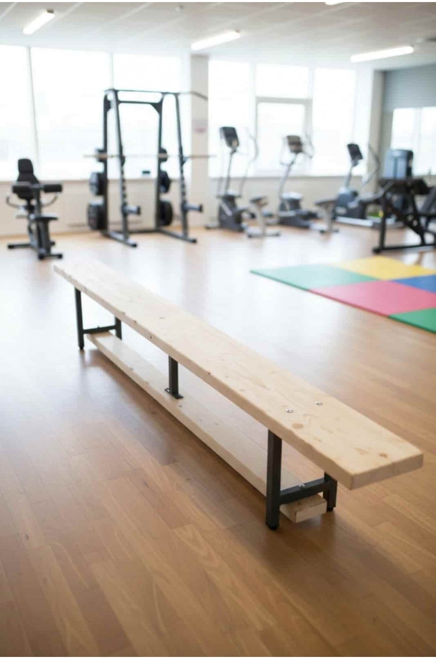 Скамейка гимнастическая 1000мм (щит.сосна) ножки метал. 