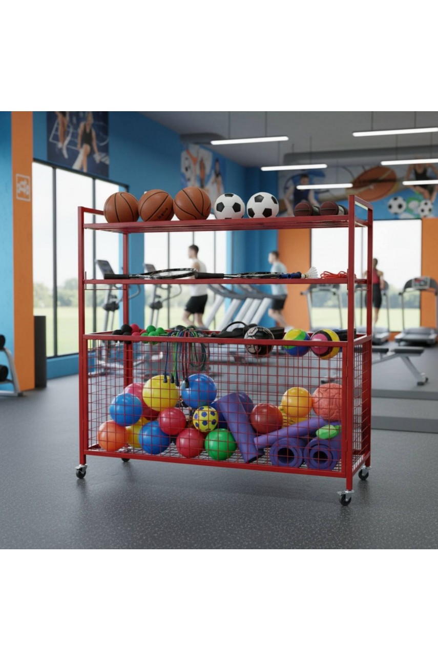 Стеллаж на колесиках для спортинвентаря (разборная конструкция)