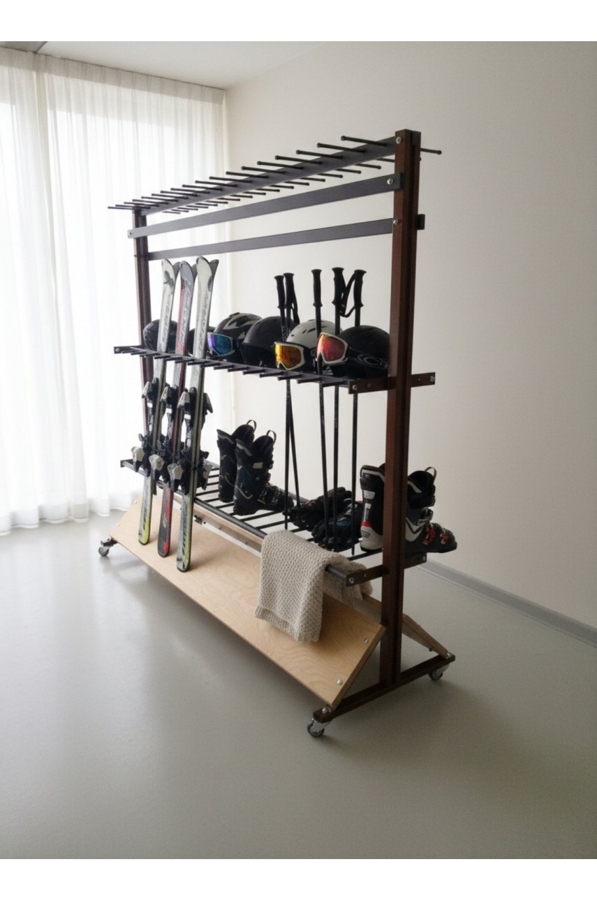 Стеллаж для лыж двойной (многофункциональный) на металлокаркасе